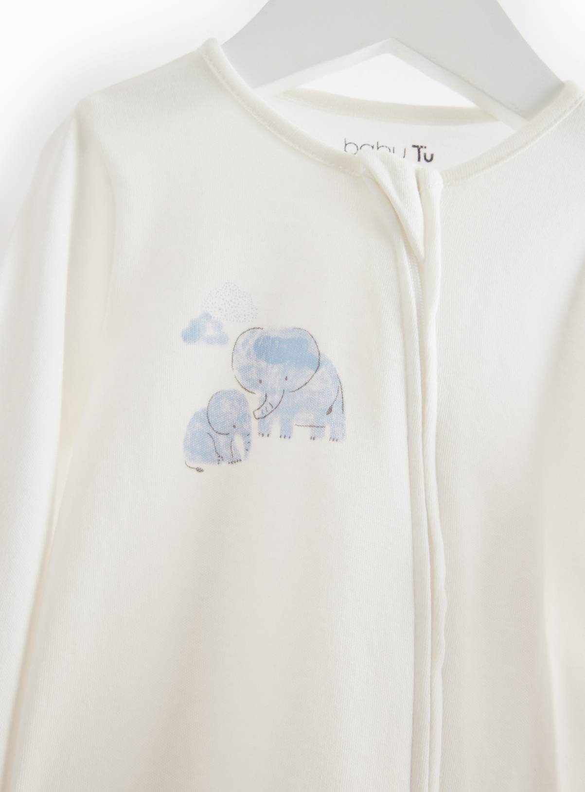 Blue Elephant Print Zip Sleepsuit 3 Pack 18-24 months - Image 2