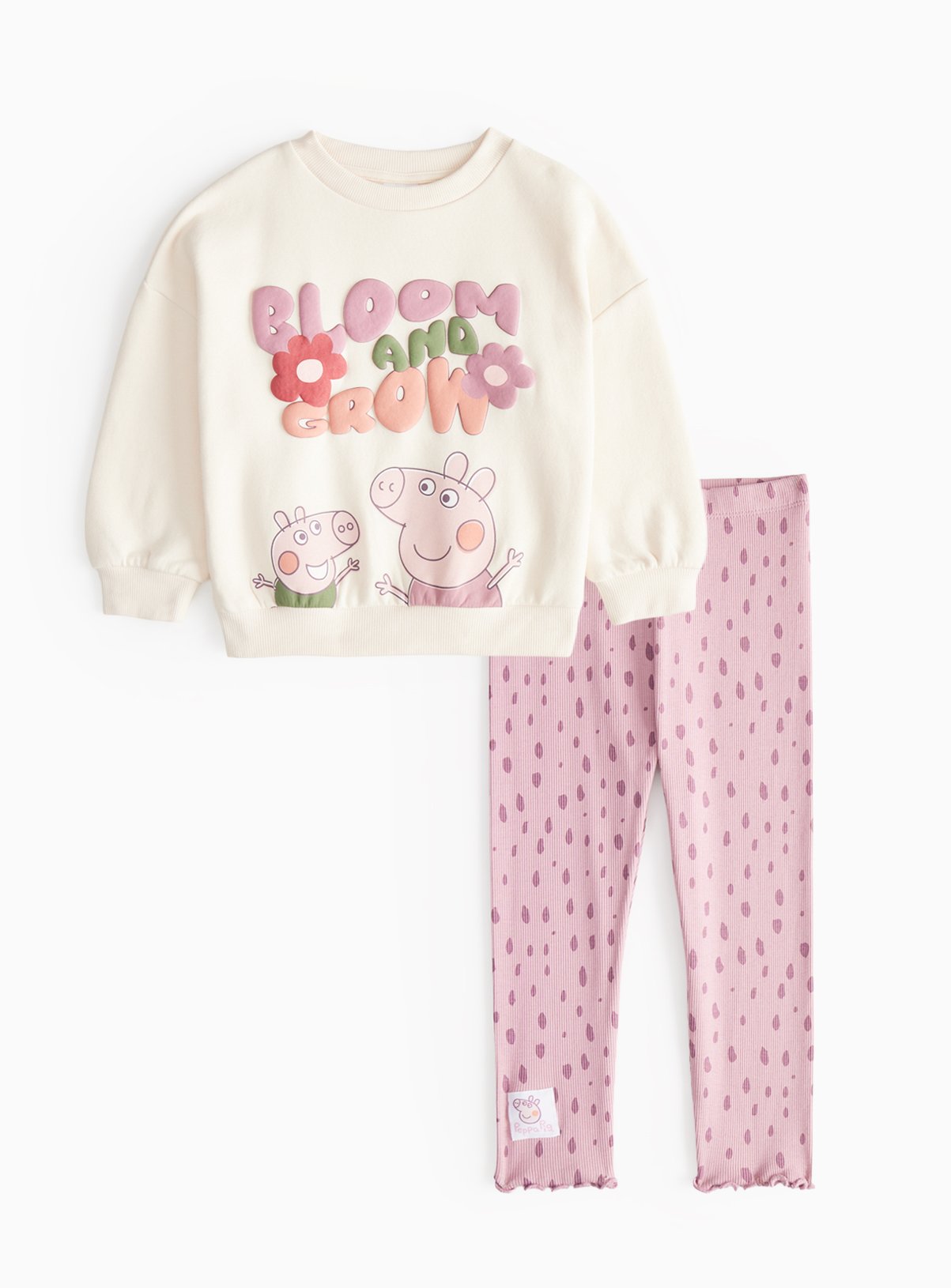 Cream Peppa Pig Cream Graphic Print Sweatshirt & Pink Leggings - Peppa Pig by Sainsbury's