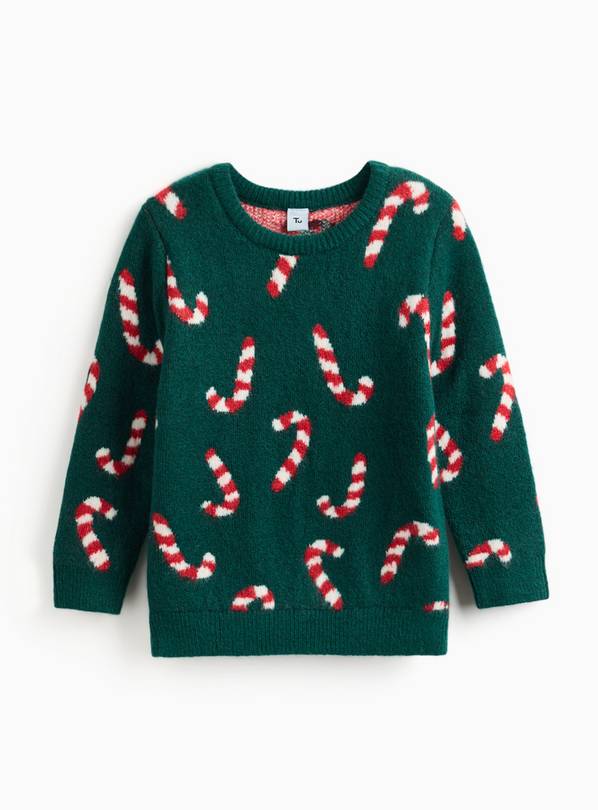 Matching Family Kids' Christmas Candy Cane Crew Neck Jumper 4 years