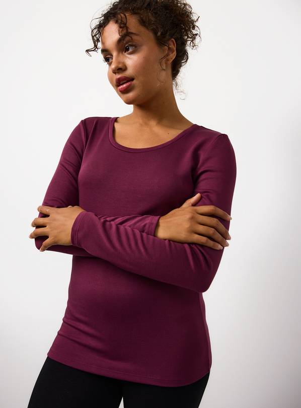 Plum Brushed Thermal Long Sleeve Top XL