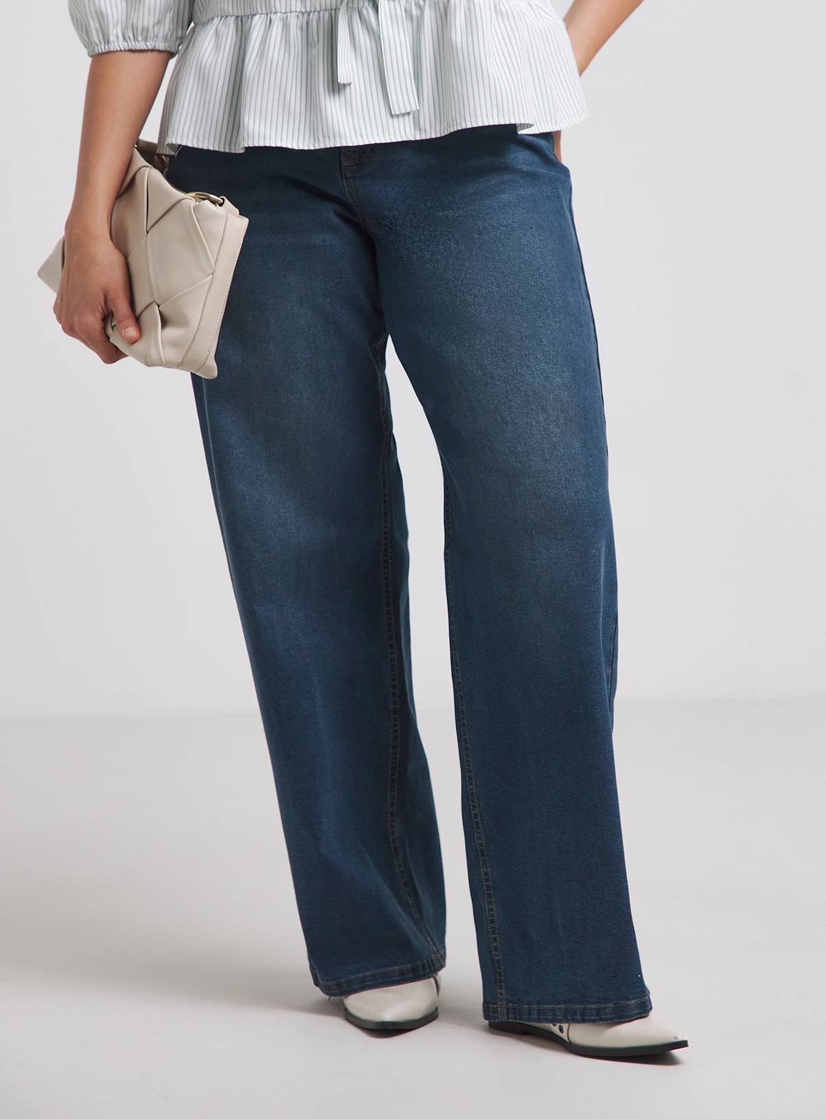 SIMPLY BE 24/7 Wide Leg Jeans Vintage Blue 20 - Image 1