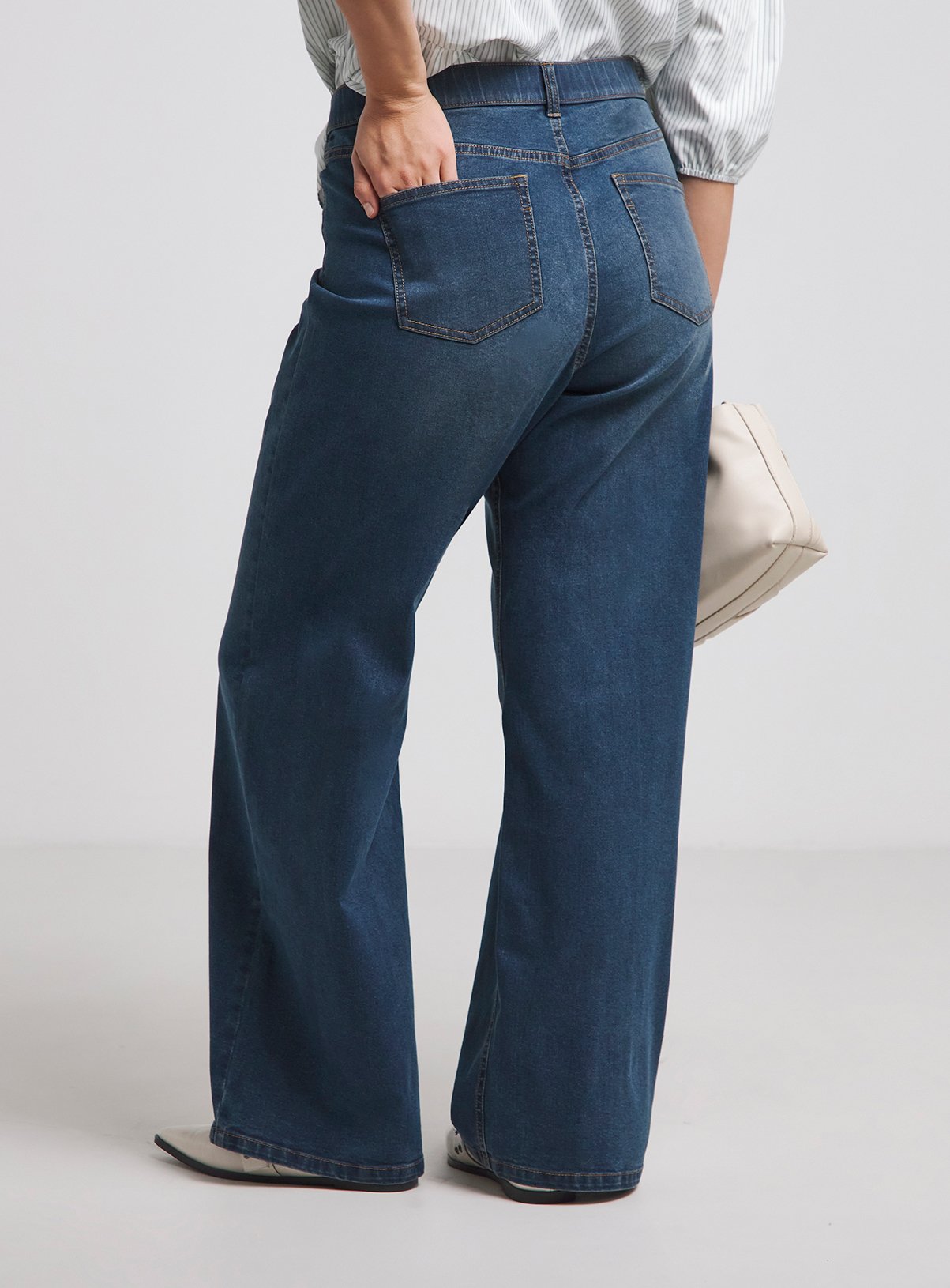 SIMPLY BE 24/7 Wide Leg Jeans Vintage Blue 20 - Image 2 thumbnail