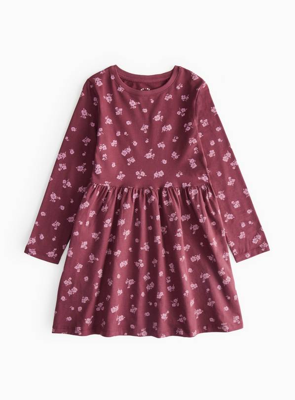 Pink Floral Print Jersey Dress 7 years