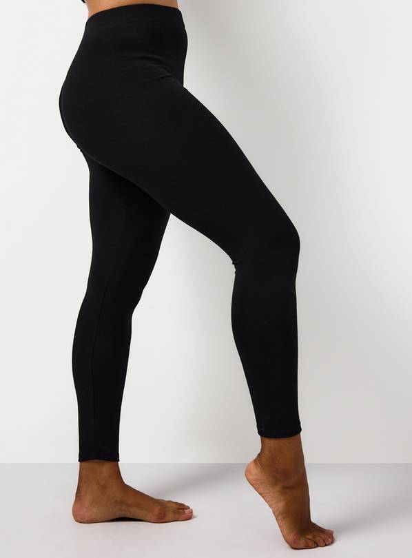 Black Brushed Thermal Leggings  M