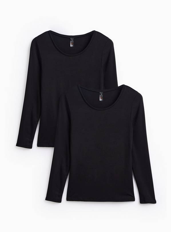 Black Maximum Warmth Thermal Tops 2 Pack S