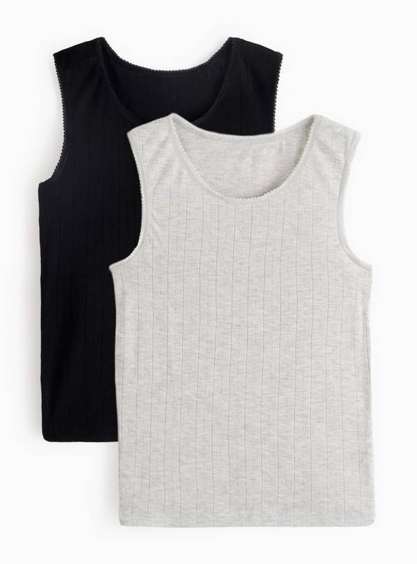 Maximum Warmth Pointelle Thermal Vests 2 Pack L