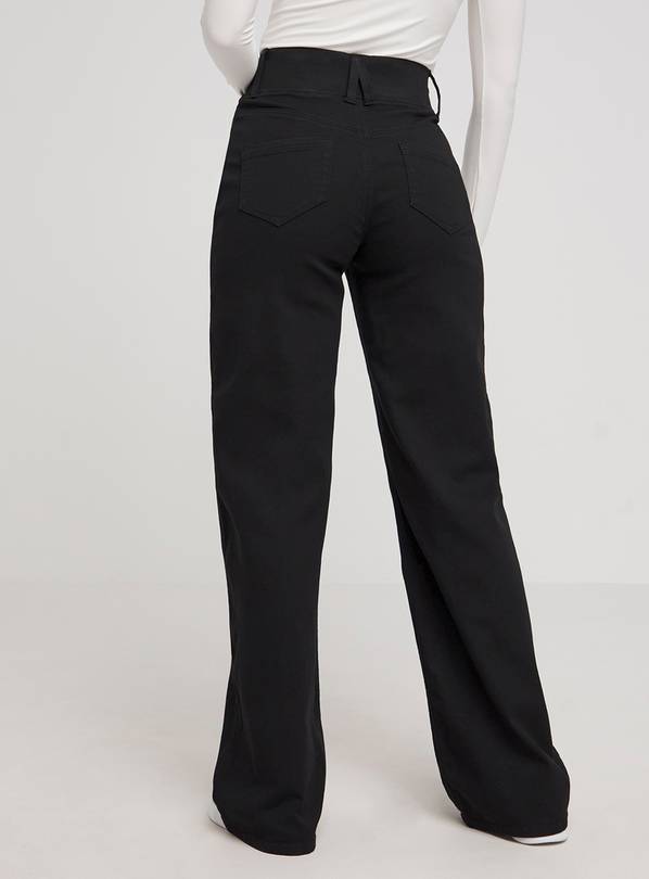 Buy SIMPLY BE Wide Leg Pull On Jegging Black 10 Jeans Tu