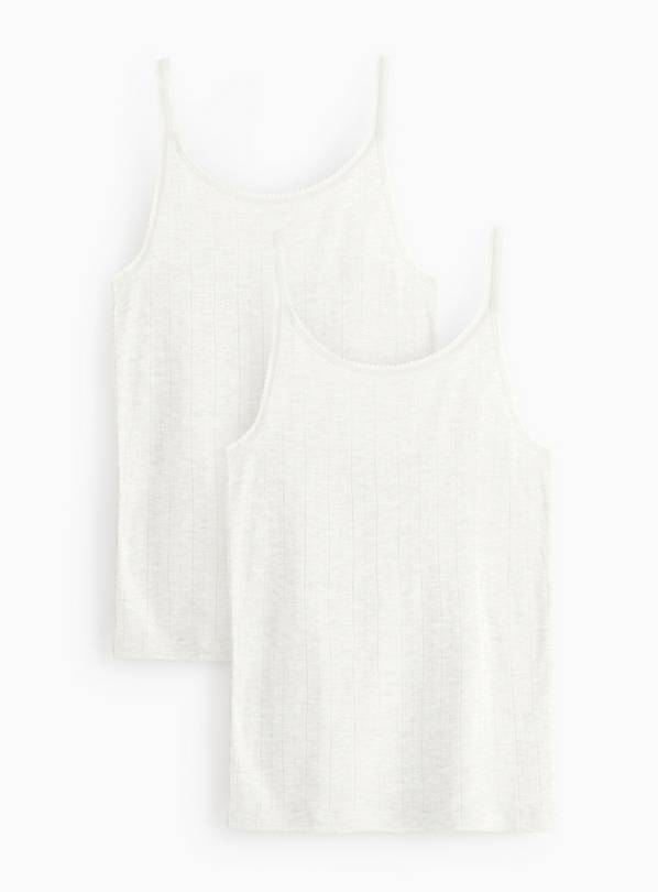 Cream Pointelle Thermal Cami Top 2 Pack XL