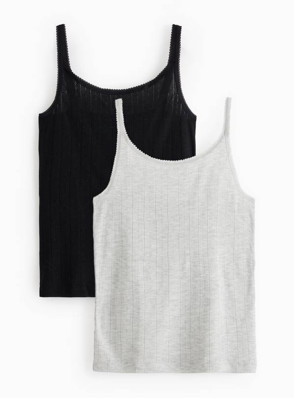 Pointelle Thermal Cami Tops 2 Pack L