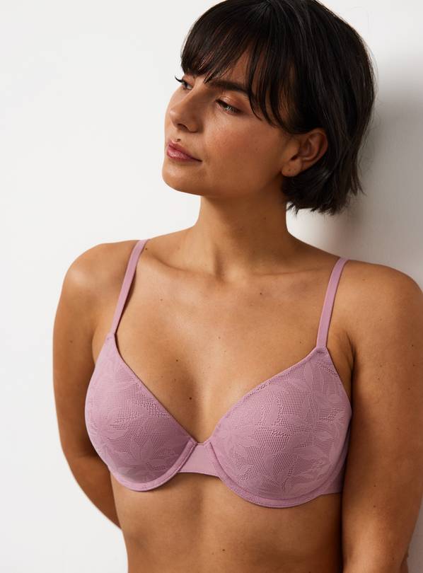Lilac Stretch Lace Full Cup T-Shirt Bra 34DD