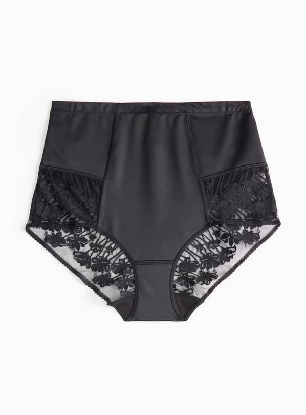 Smoothform™ Black Lace Firm Control Full Knickers  18