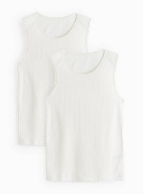 Cream Thermal Pointelle Built In Vests 2 Pack L