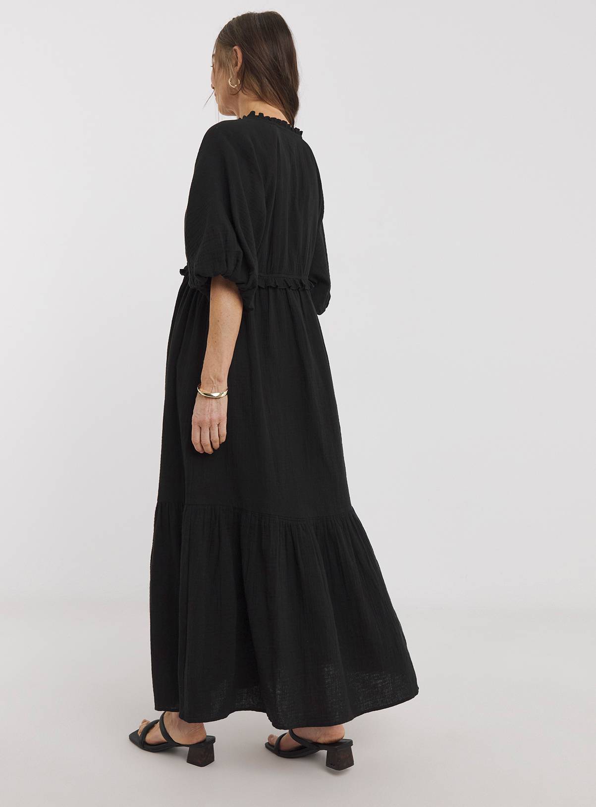 JD WILLIAMS Bubble Sleeve Cheesecloth Maxi Dress 28 - Image 2