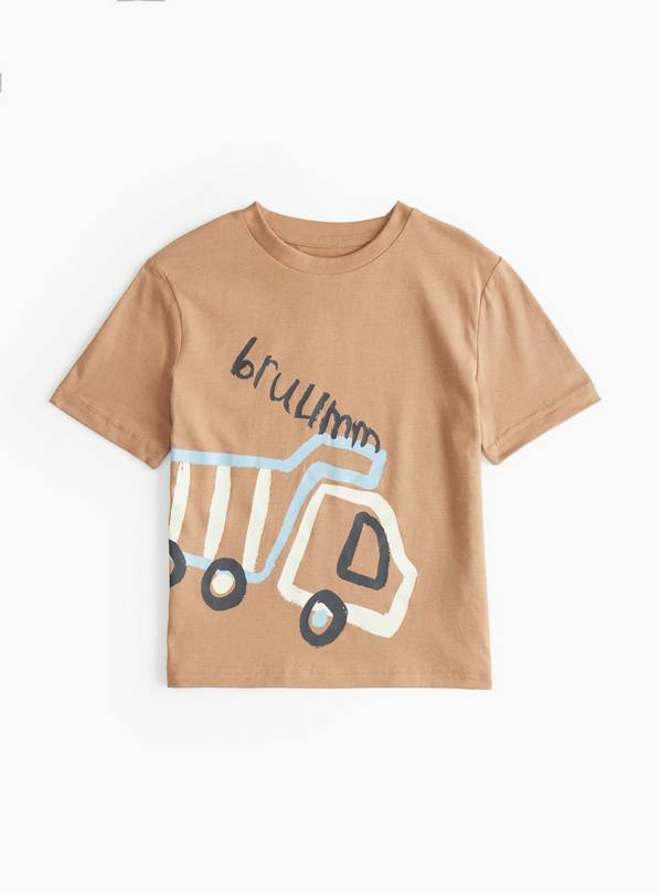 Brown Truck Printed T-Shirt 2-3 years