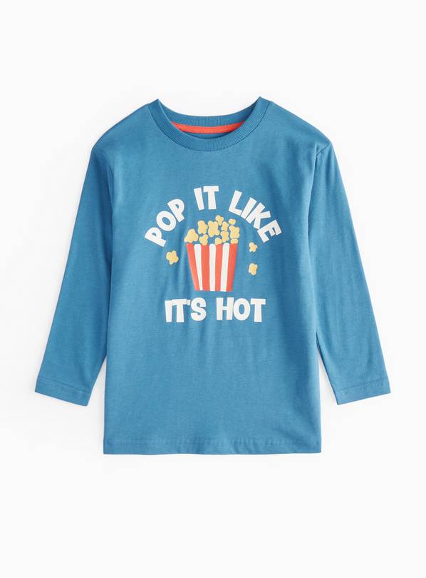 Blue Popcorn Print Long Sleeve T-Shirt 2-3 years