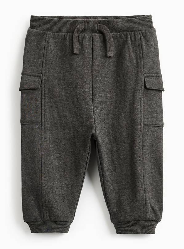 Charcoal Marl Cargo Joggers  12-18 months
