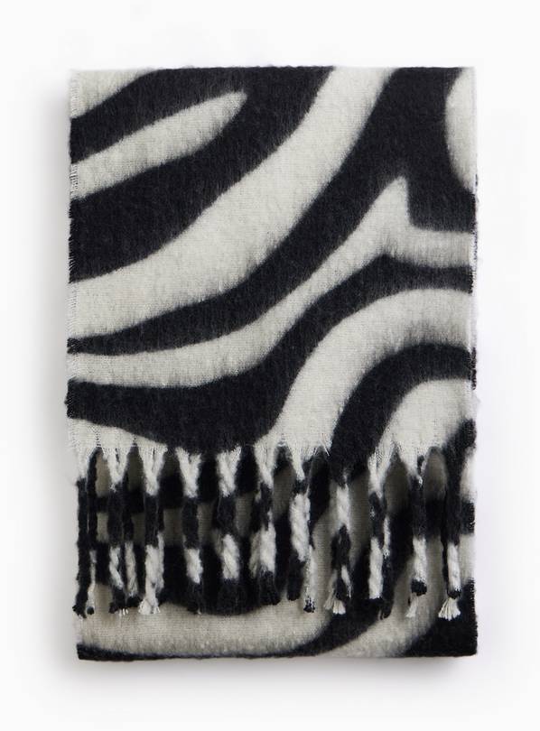 Buy Mono Zebra Heavyweight Scarf One Size Scarves Tu