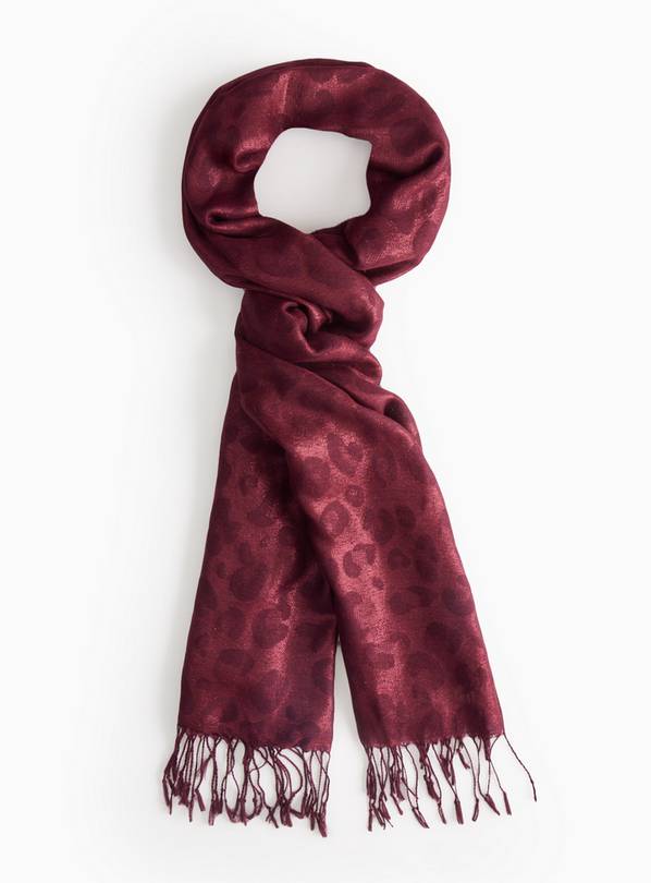 Jacquard Sparkle Leopard Print Lightweight Scarf One Size