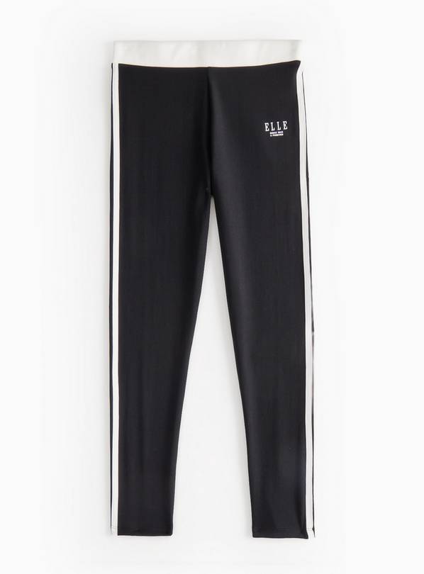 ELLE Black Contrast Panel Sports Leggings  9 years