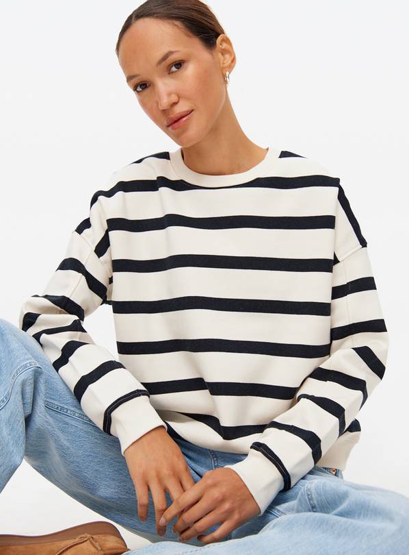 Mono Stripe Relaxed Sweatshirt XXL