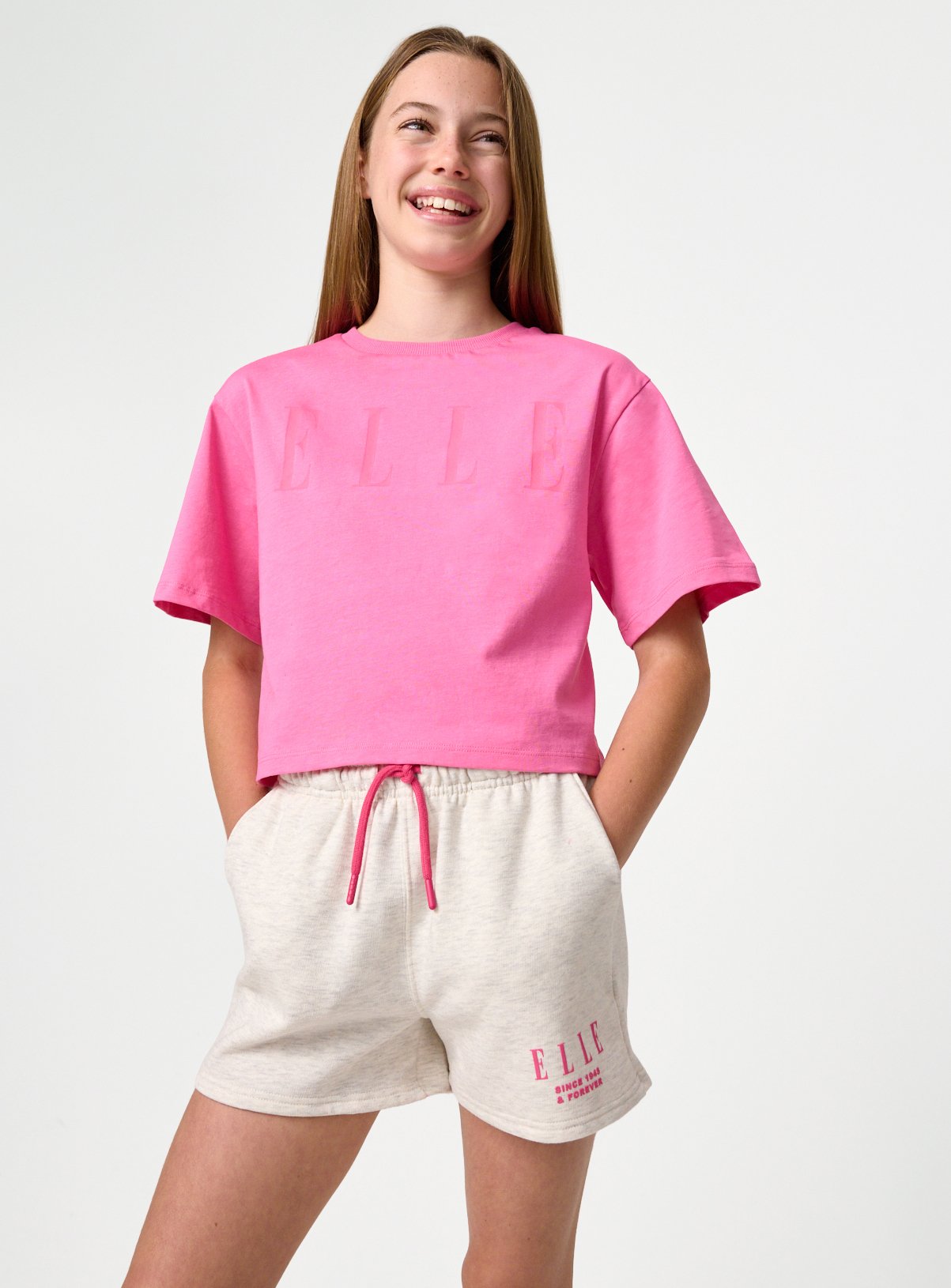 Grey ELLE Logo Grey Sweat Shorts (15 Years) - ELLE by Sainsbury's