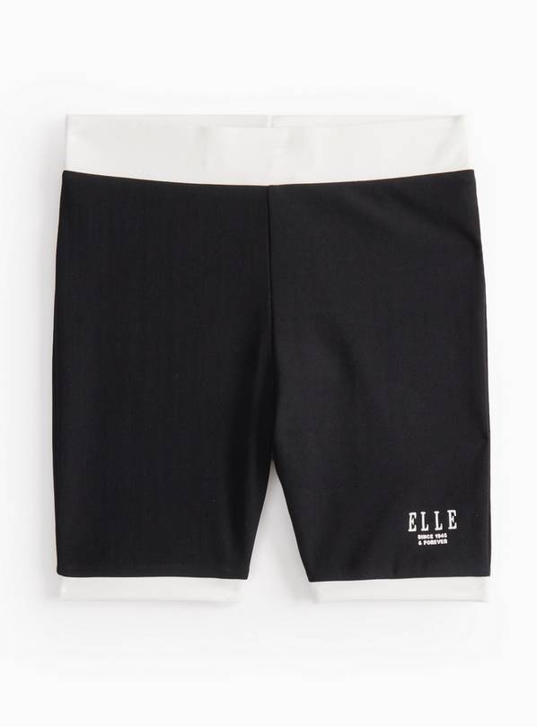 ELLE Black Contrast Detail Cycling Shorts 12 years