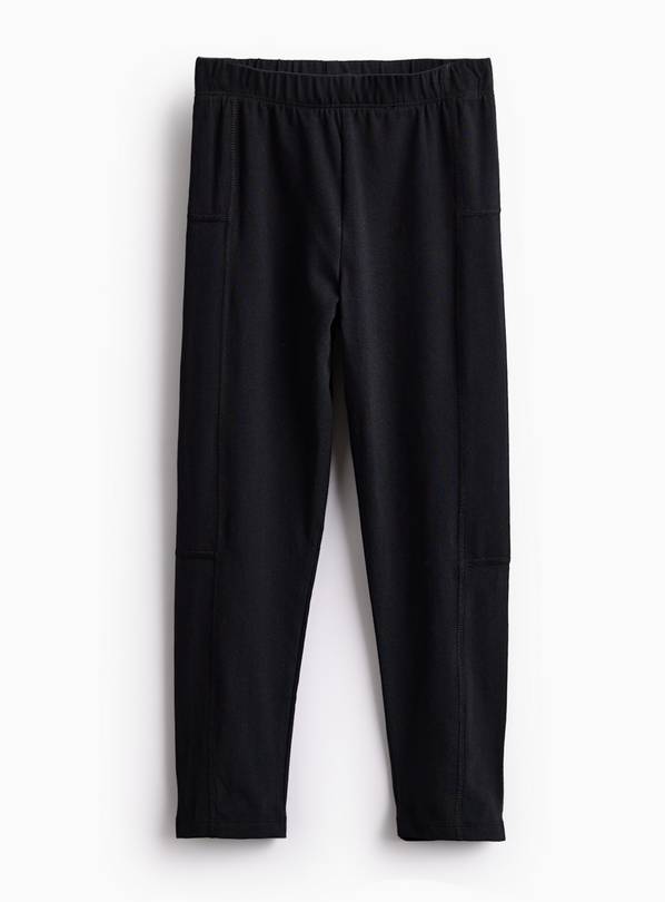 Black Panelled Jersey Leggings 7 years