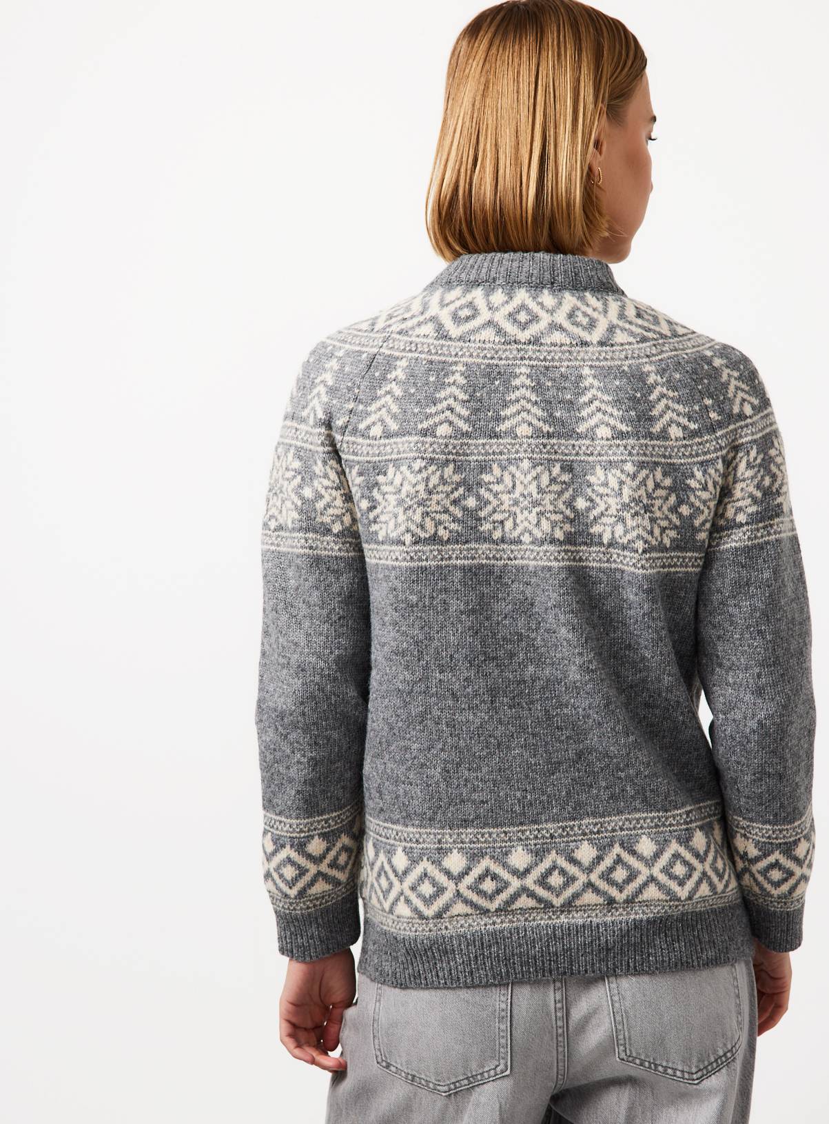Grey Fairisle Knitted Jumper XL - Image 4
