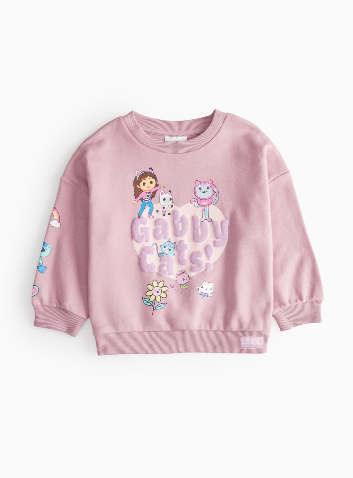 Pink Gabby's Dollhouse Print Pink Crew Sweatshirt - Gabby's Dollhouse by Sainsbury's