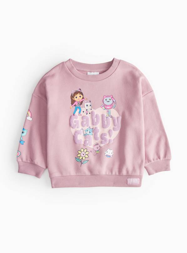 Gabby's Dollhouse Print Pink Crew Sweatshirt 2-3 years