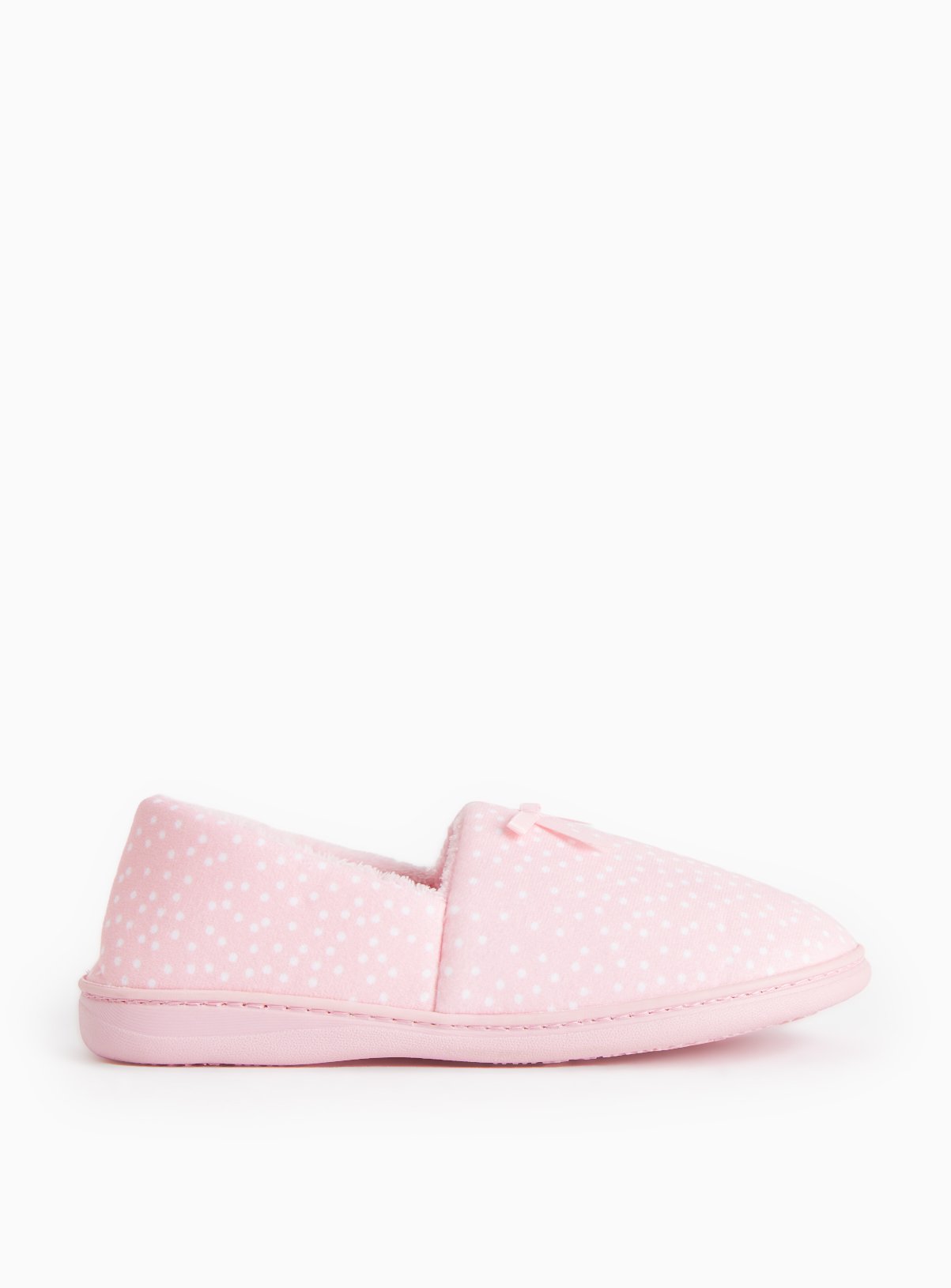 Pink Spot Printed Fleece Lined Full Slippers 8 - Image 2 thumbnail
