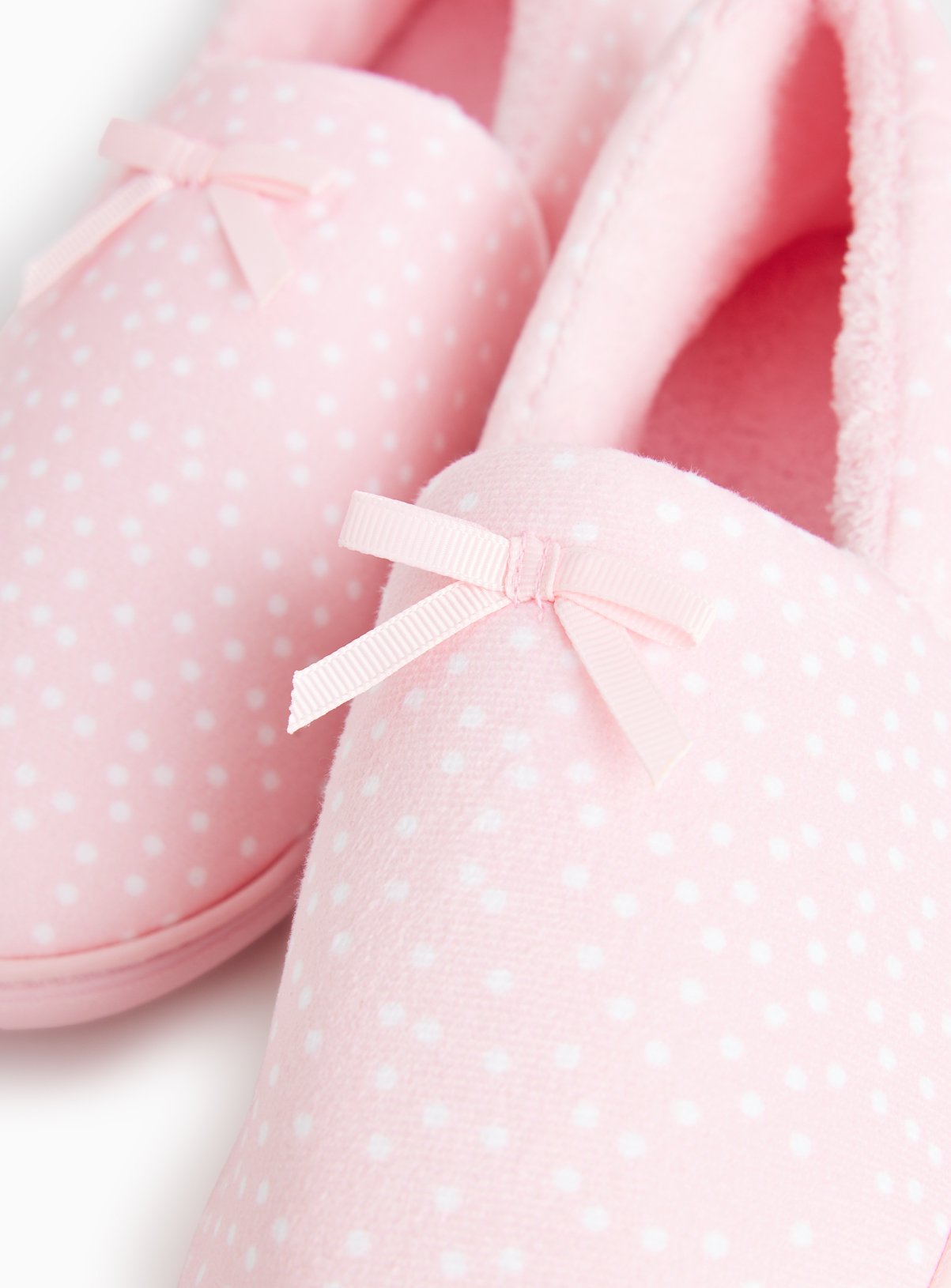 Pink Spot Printed Fleece Lined Full Slippers 8 - Image 3 thumbnail