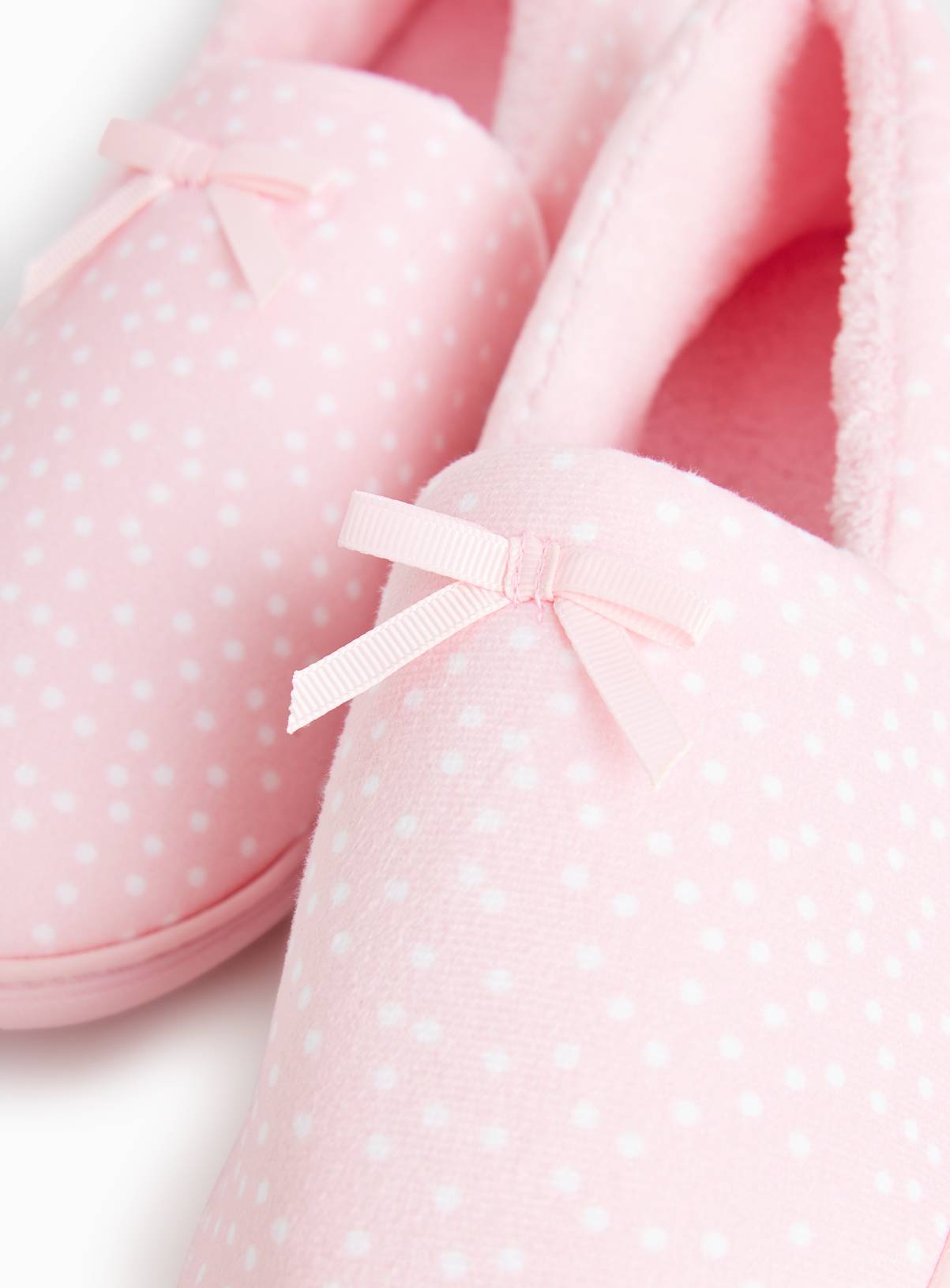 Pink Spot Printed Fleece Lined Full Slippers 8 - Image 3