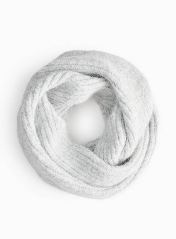 Grey Ribbed Knitted Neck Warmer One Size