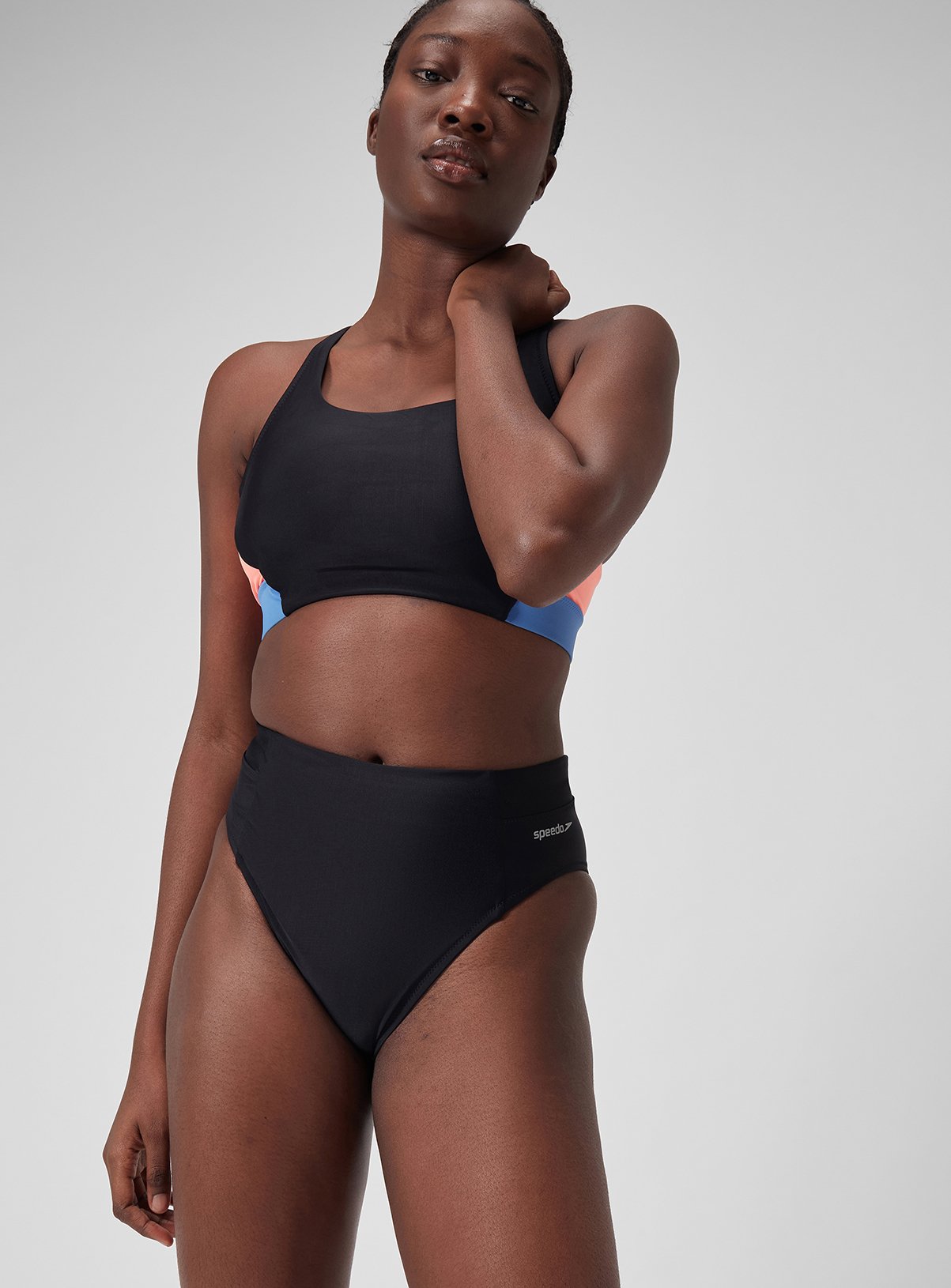Grey SPEEDO Solid Hi Waist Bikini Bottom