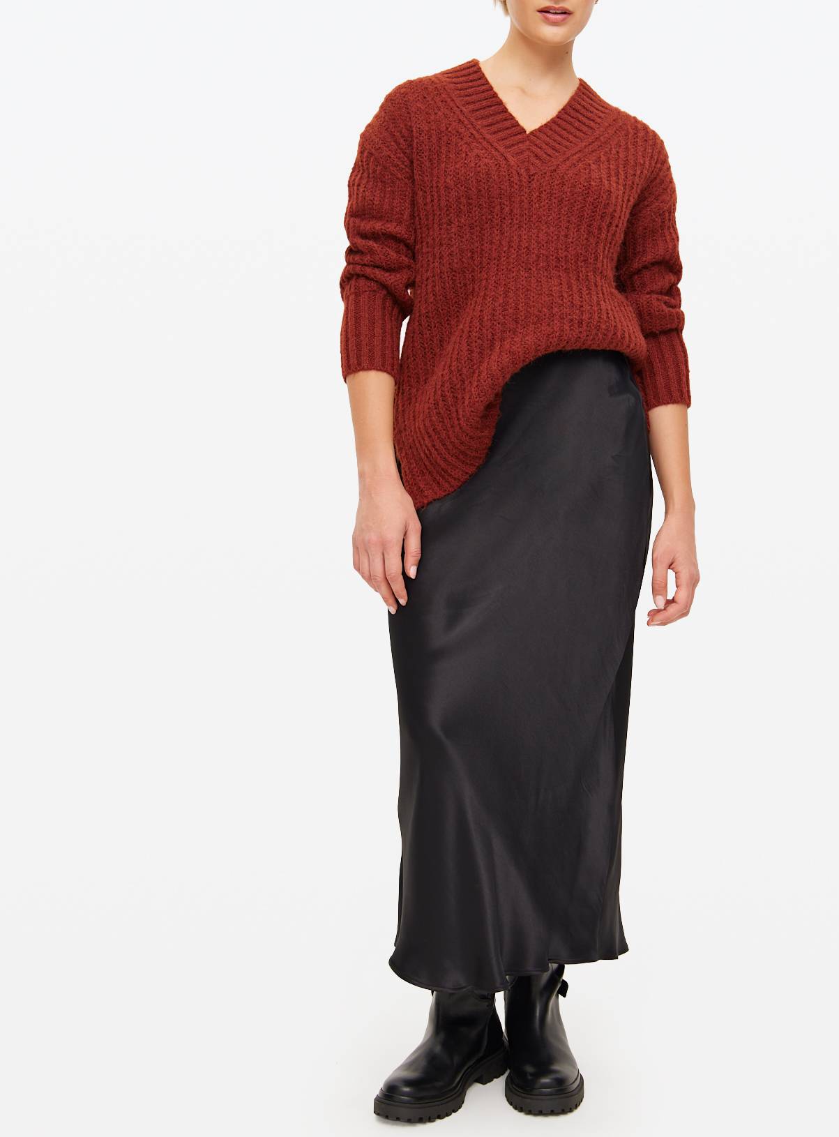 Black Satin Midaxi Skirt 12 - Image 3