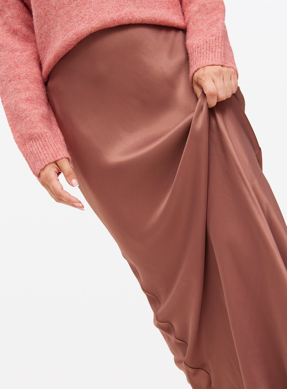 Pink Satin Midaxi Skirt 16 - Image 2 thumbnail