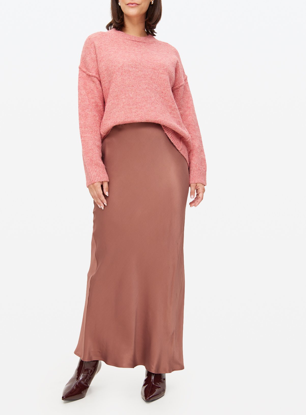 Pink Satin Midaxi Skirt 16 - Image 3 thumbnail
