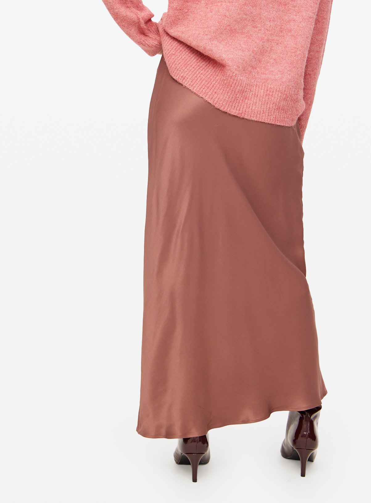 Pink Satin Midaxi Skirt 16 - Image 4 thumbnail