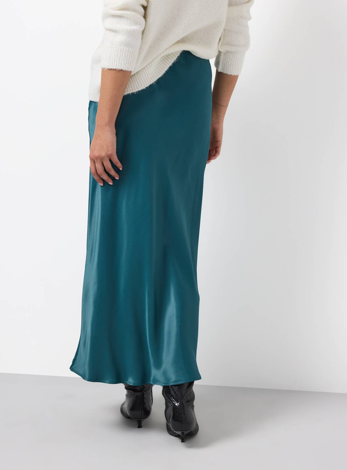 Teal Satin Midaxi Skirt 8 - Image 4