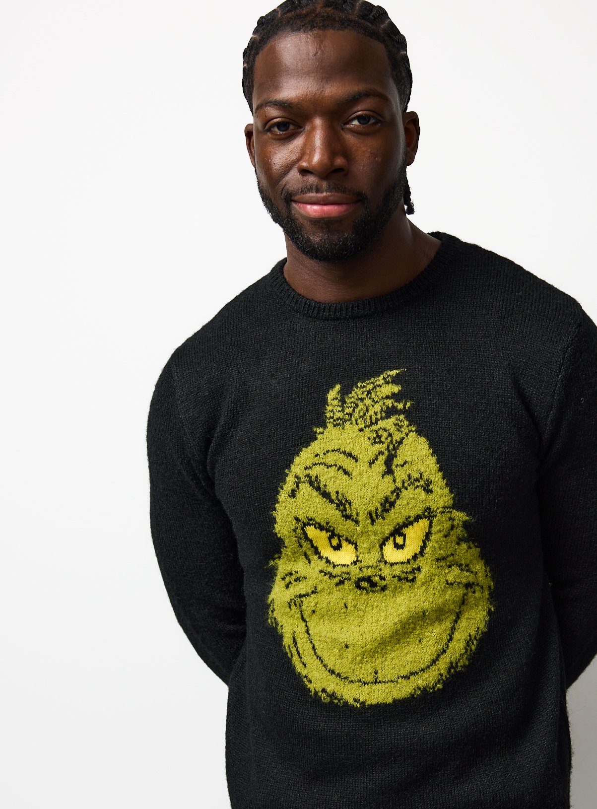 Black Mini Me Men's Christmas Grinch Character Jumper