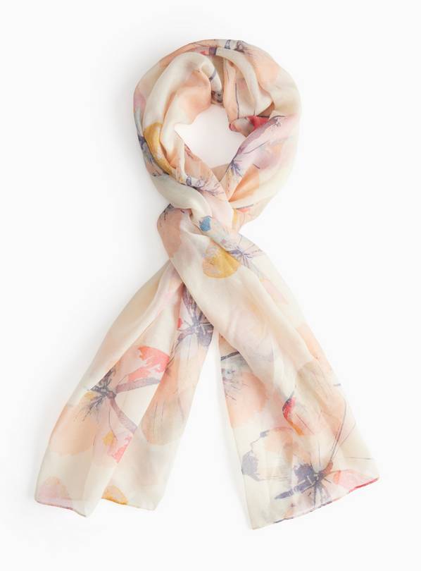Pink Butterfly Printed Scarf One Size