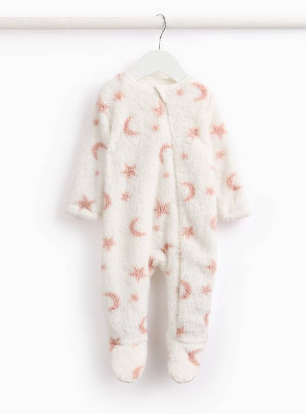 Moon And Stars Printed Fleece Sleepsuit  18-24 months