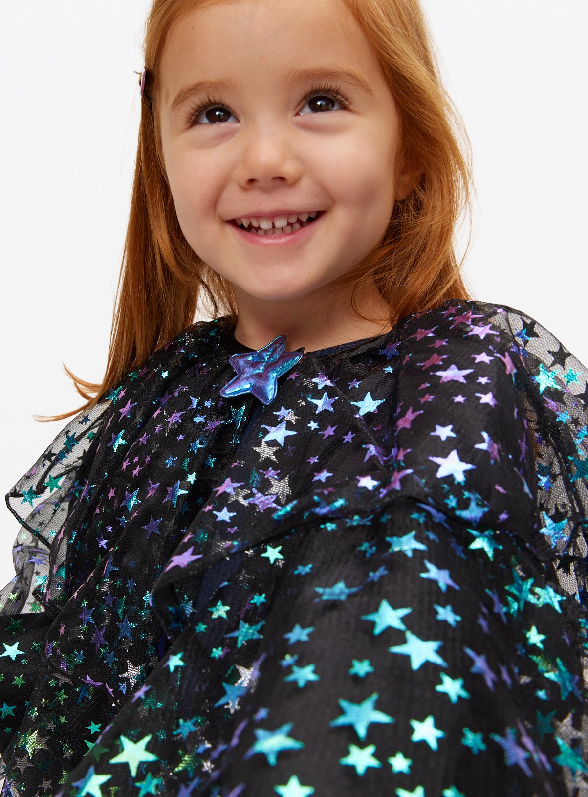 Star Printed Mesh Cape & Wand Set One Size - Image 2 thumbnail