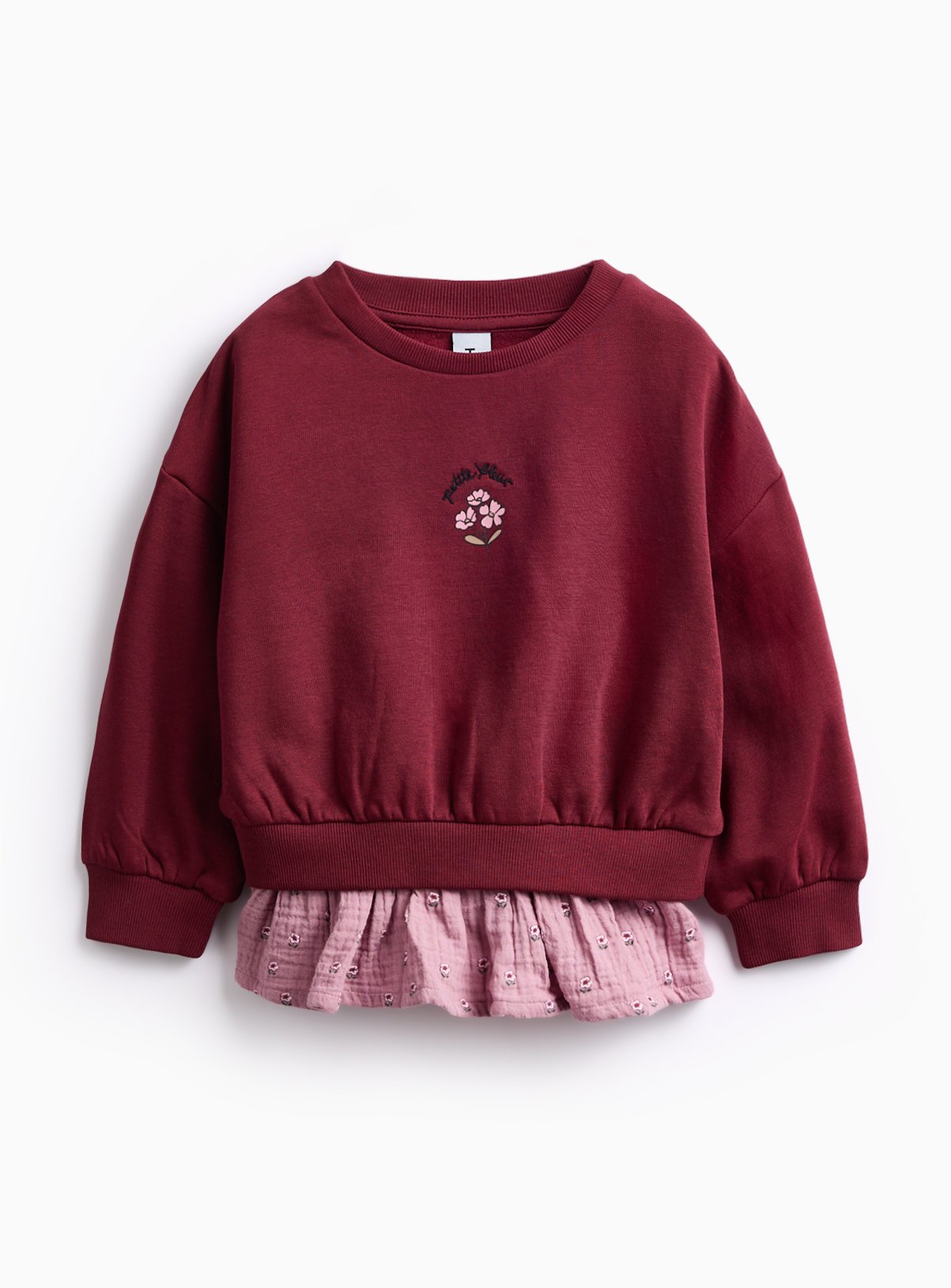 Red Red Burgundy Mixed Floral Crew Neck Sweatshirt - Tu by Sainsbury's