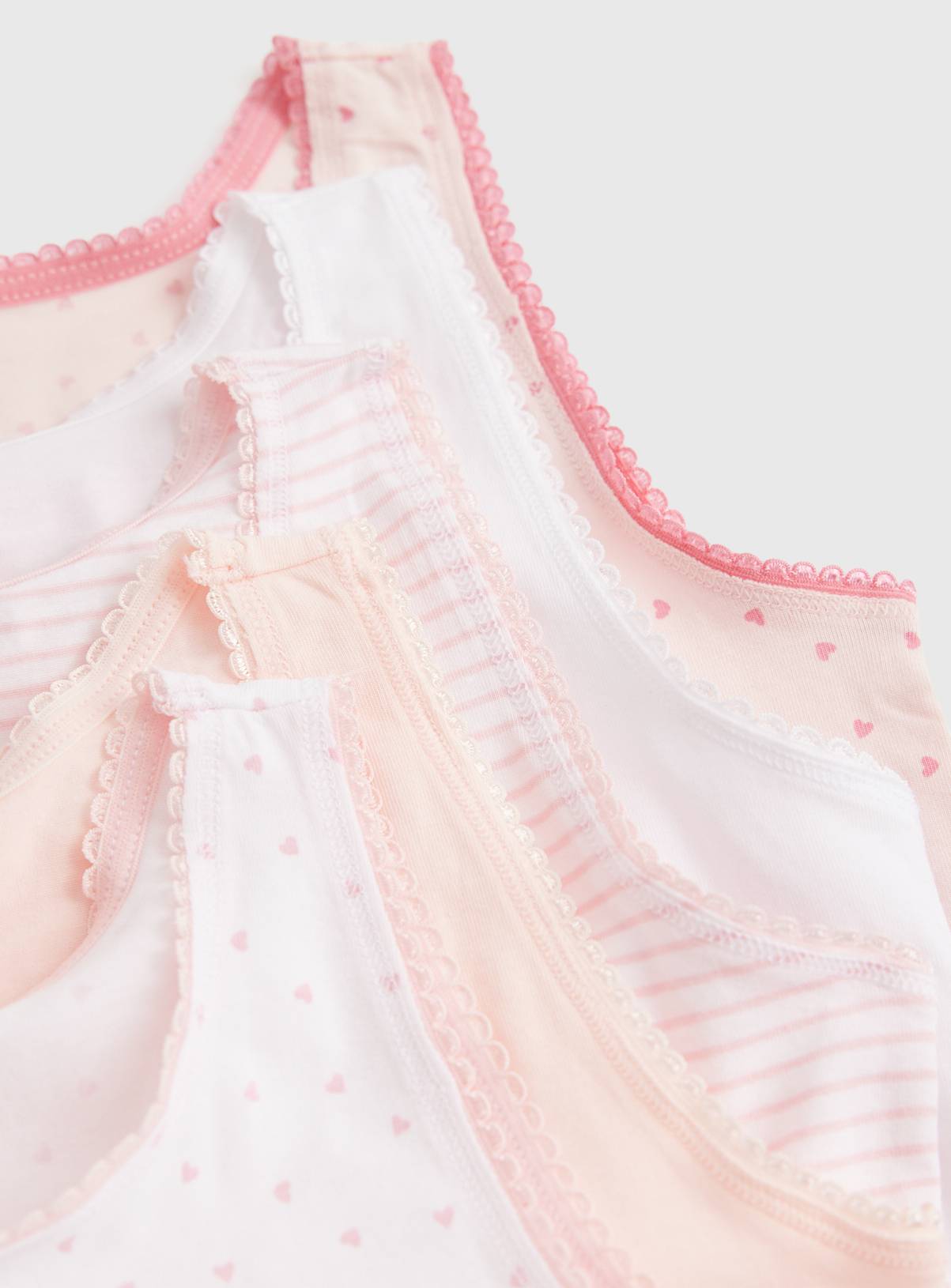Heart Print Vests 5 Pack 5-6 years - Image 2
