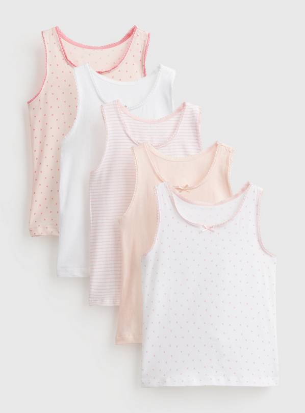 Heart Theme Vests 5 Pack 5-6 years