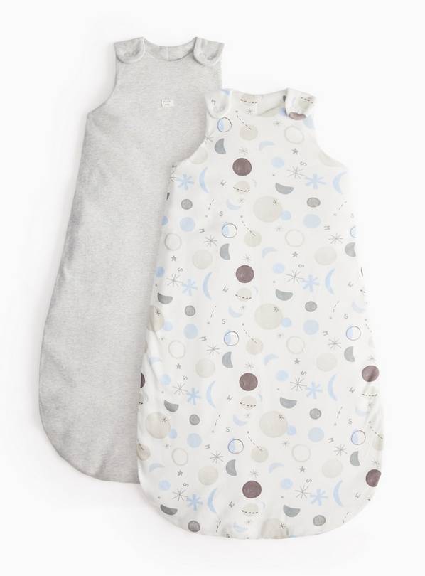 Moon & Stars Printed 2.5 Tog Sleeping Bag 2 Pack 6-12 months
