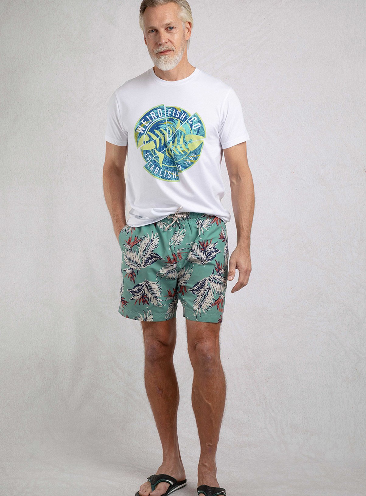 Men's Blue WEIRD FISH Belukha Printed Swim Shorts