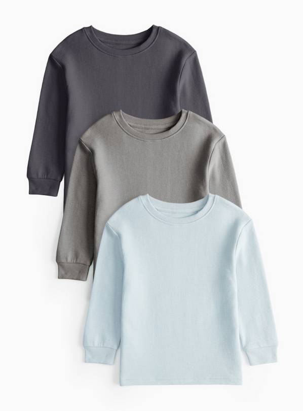 Blue Textured Long Sleeve T-Shirts 1-2 years